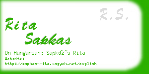 rita sapkas business card